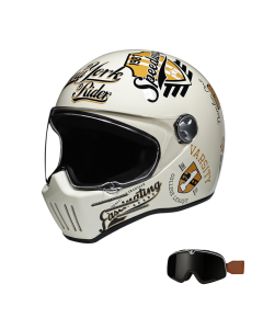 Retrohenkinen umpikypäräsetti cruiser- ja café racer -ajoon